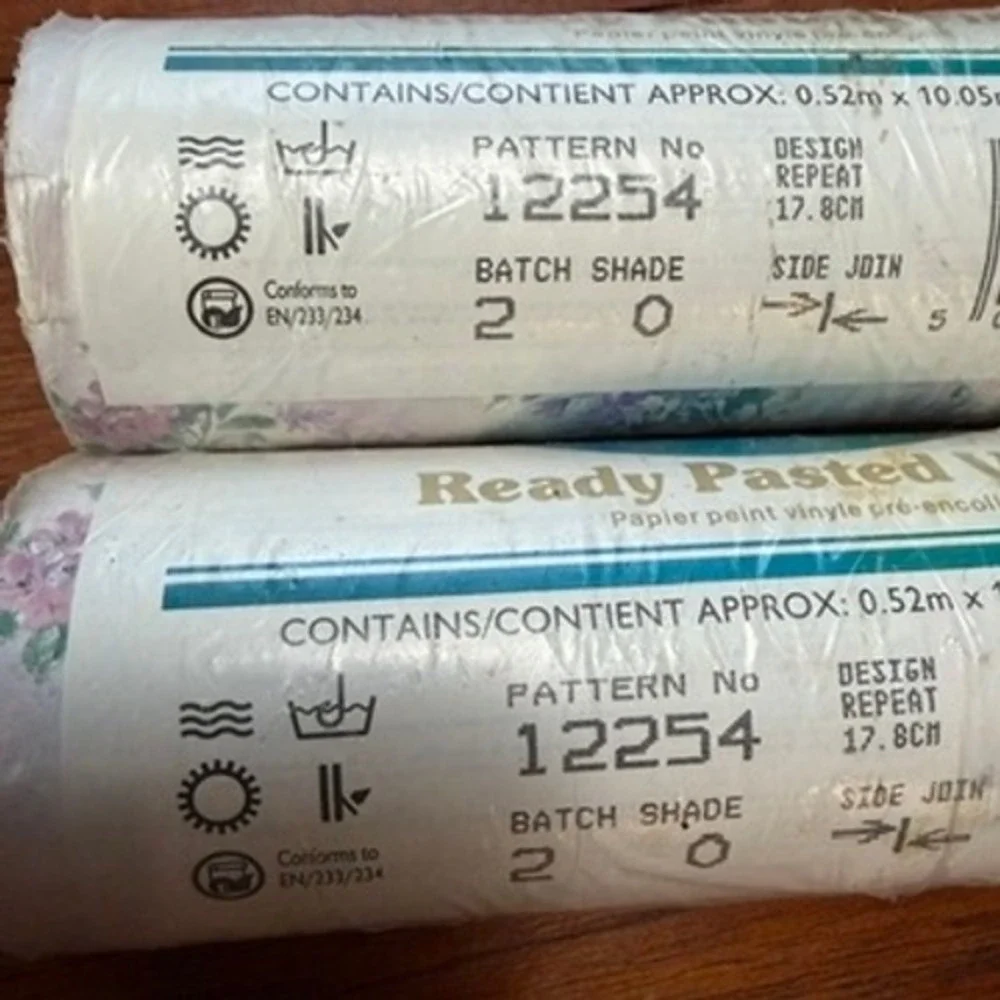 Vintage Floral Ready Pasted Vinyl Wallpaper 2 Rolls Cottagecore Shabby Chic DIY